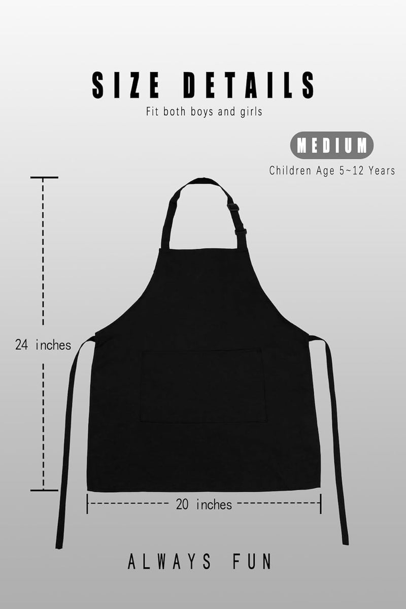 H.BETTER Kid Apron Adjustable Strap with 2 Pockets Painting Cooking Craft Backing Unisex Age 5-12 - Image 3